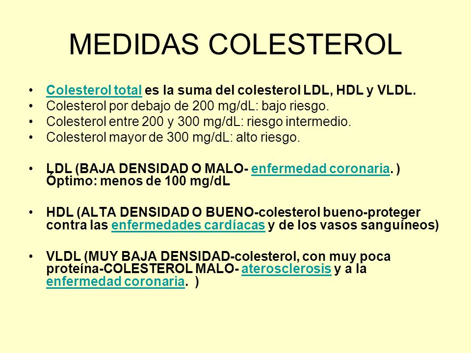 Que es el colesterol total bajo
